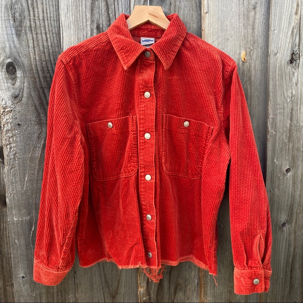 Vintage corduroy cropped button up